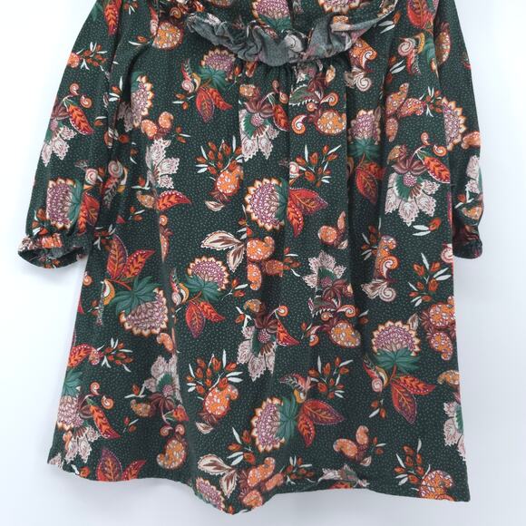 Old Navy 4T Boho Holiday Heritage Floral Dress Balloon Sleeves Ruffle Neckline - Picture 10 of 10